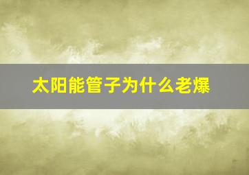 太阳能管子为什么老爆