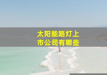 太阳能路灯上市公司有哪些