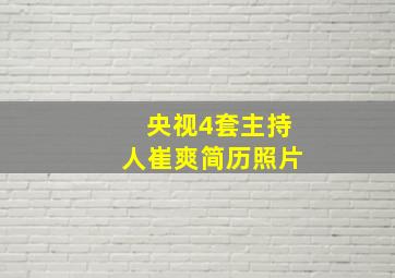 央视4套主持人崔爽简历照片