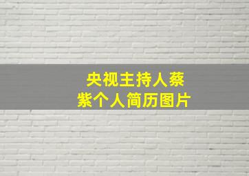 央视主持人蔡紫个人简历图片