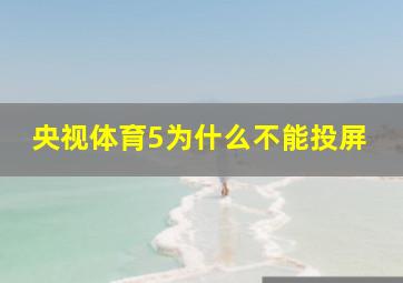 央视体育5为什么不能投屏