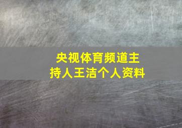 央视体育频道主持人王洁个人资料