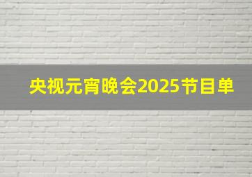 央视元宵晚会2025节目单