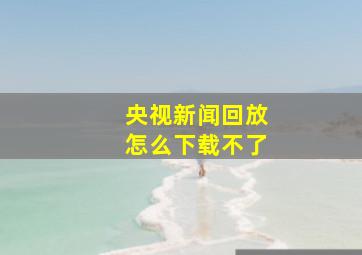 央视新闻回放怎么下载不了