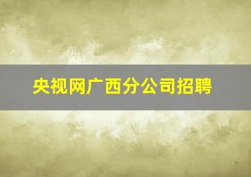 央视网广西分公司招聘