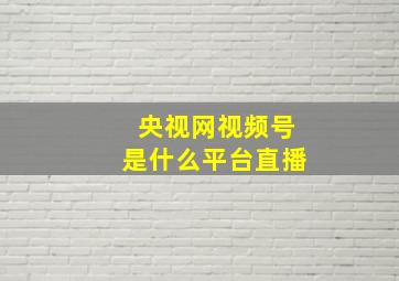 央视网视频号是什么平台直播