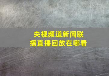 央视频道新闻联播直播回放在哪看