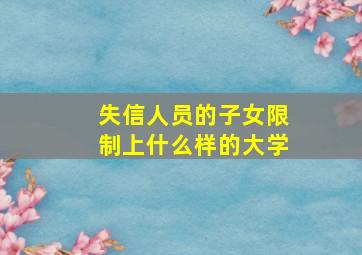 失信人员的子女限制上什么样的大学