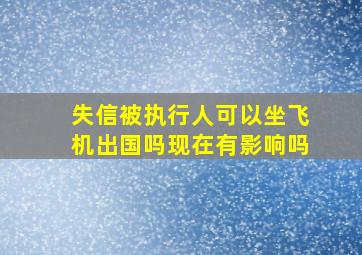 失信被执行人可以坐飞机出国吗现在有影响吗