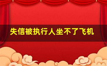 失信被执行人坐不了飞机