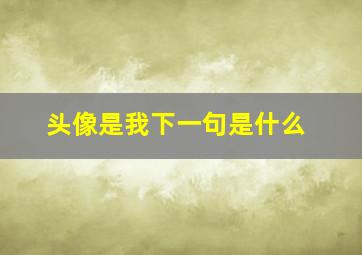 头像是我下一句是什么