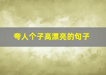 夸人个子高漂亮的句子