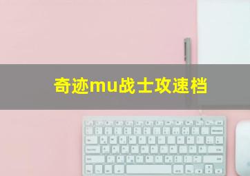 奇迹mu战士攻速档