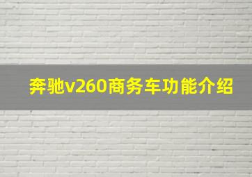 奔驰v260商务车功能介绍