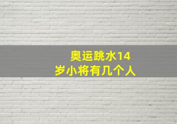 奥运跳水14岁小将有几个人