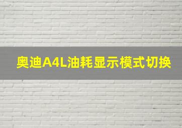 奥迪A4L油耗显示模式切换