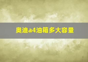 奥迪a4油箱多大容量