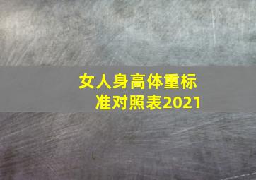 女人身高体重标准对照表2021