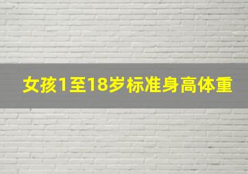 女孩1至18岁标准身高体重