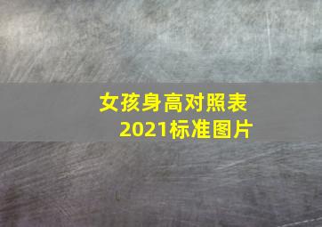 女孩身高对照表2021标准图片