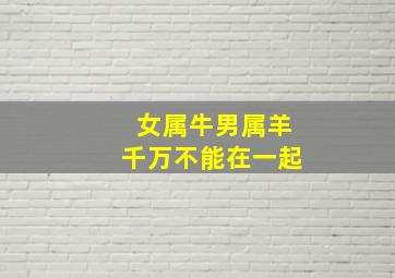 女属牛男属羊千万不能在一起