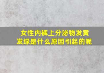 女性内裤上分泌物发黄发绿是什么原因引起的呢