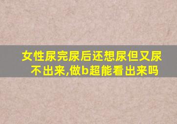 女性尿完尿后还想尿但又尿不出来,做b超能看出来吗