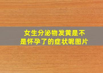 女生分泌物发黄是不是怀孕了的症状呢图片