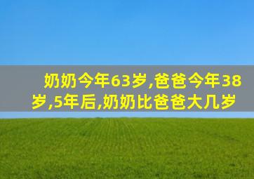 奶奶今年63岁,爸爸今年38岁,5年后,奶奶比爸爸大几岁