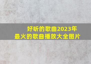 好听的歌曲2023年最火的歌曲播放大全图片