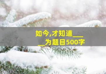 如今,才知道_____为题目500字