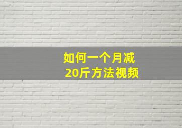 如何一个月减20斤方法视频