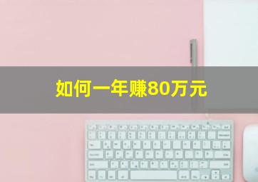 如何一年赚80万元