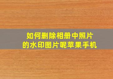 如何删除相册中照片的水印图片呢苹果手机