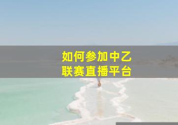 如何参加中乙联赛直播平台