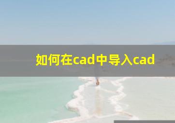 如何在cad中导入cad