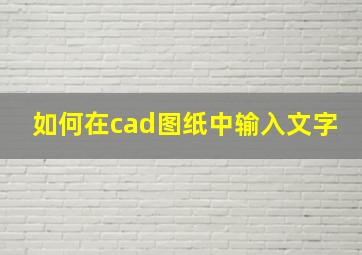 如何在cad图纸中输入文字