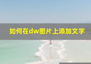 如何在dw图片上添加文字