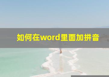 如何在word里面加拼音