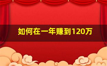 如何在一年赚到120万