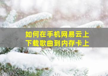 如何在手机网易云上下载歌曲到内存卡上