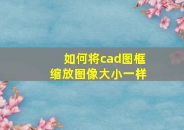 如何将cad图框缩放图像大小一样