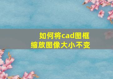 如何将cad图框缩放图像大小不变