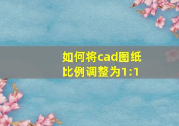 如何将cad图纸比例调整为1:1