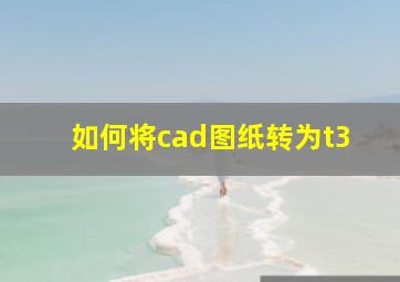 如何将cad图纸转为t3