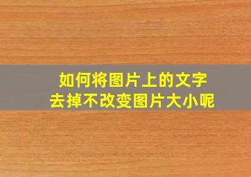 如何将图片上的文字去掉不改变图片大小呢