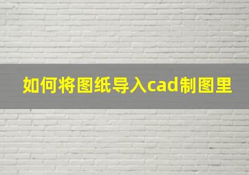 如何将图纸导入cad制图里