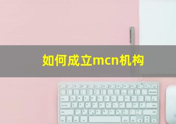 如何成立mcn机构