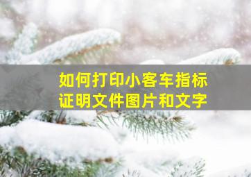 如何打印小客车指标证明文件图片和文字