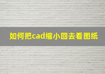 如何把cad缩小回去看图纸